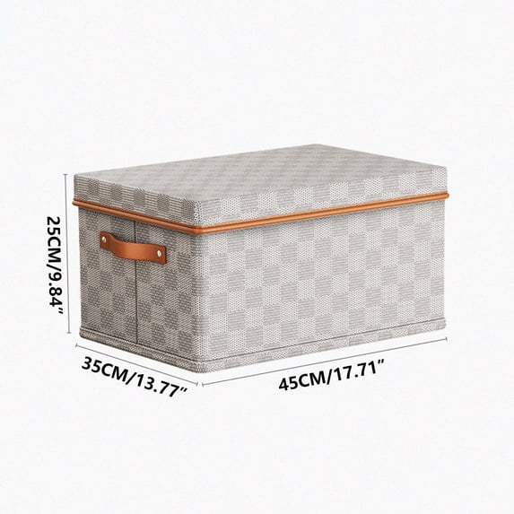 Non-Woven Fabric Checkerboard Clothes Storage Box,Large Capacity Storage Box,Foldable Storage Organizer,Stackable Storage Box,Breathable Fabric Box,Odor-Free,Space-Saving Organizer