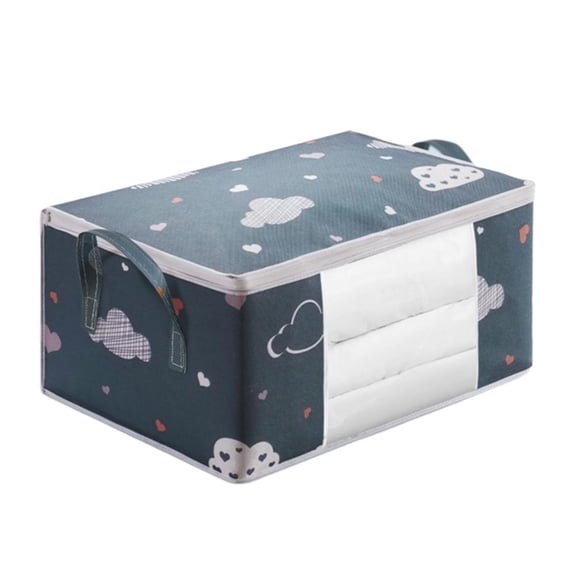Non-Woven Fabric Comforter Storage with Dust-Proof Function, Foldable and Zippered for Various Comforter Sizes