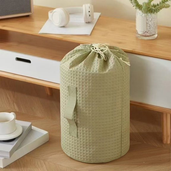 Non-Woven Fabric Drawstring Storage Bag, Cylindrical Quilt and Household Storage Bag, Eco-Friendly Organizer for Home, Travel, and Storage of Various Items