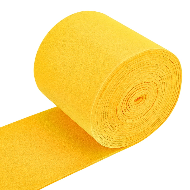 Non Woven Fabric Embroidery Needle Felt for DIY Crafts Gold 140x3mm about 6m/roll for DIY