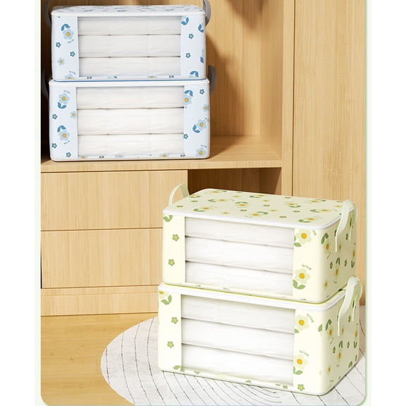 Non Woven Fabric Quilt Storage Bag Foldable Stackable Bedding Organizer for Closet and Moving