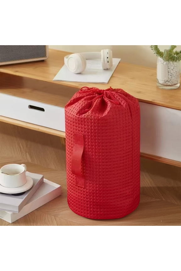 Non Woven Fabric Storage Bag Drawstring Closure Round Bottom Storage Container Reusable Shopping Bag Eco Friendly Tote Bag for Home Organization