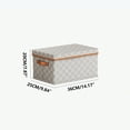 thumbnail image 1 of Non-Woven Fabric Storage Box, Checkerboard Pattern Clothes Organizer with Lid, Home Storage Basket for Toys, Foldable Stackable Organization Bin, Breathable Design, 1 of 2