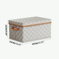 thumbnail image 1 of Non-Woven Fabric Storage Box, Checkerboard Pattern Clothes Organizer with Lid, Home Storage Basket for Toys, Foldable Stackable Organization Bin, Breathable Design, 1 of 2