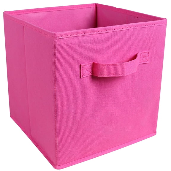 Non-Woven Folding Box Cabinet Drawer Box Coverless Storage Box Portable Square Rose Red,1Pc Folding Storage Box