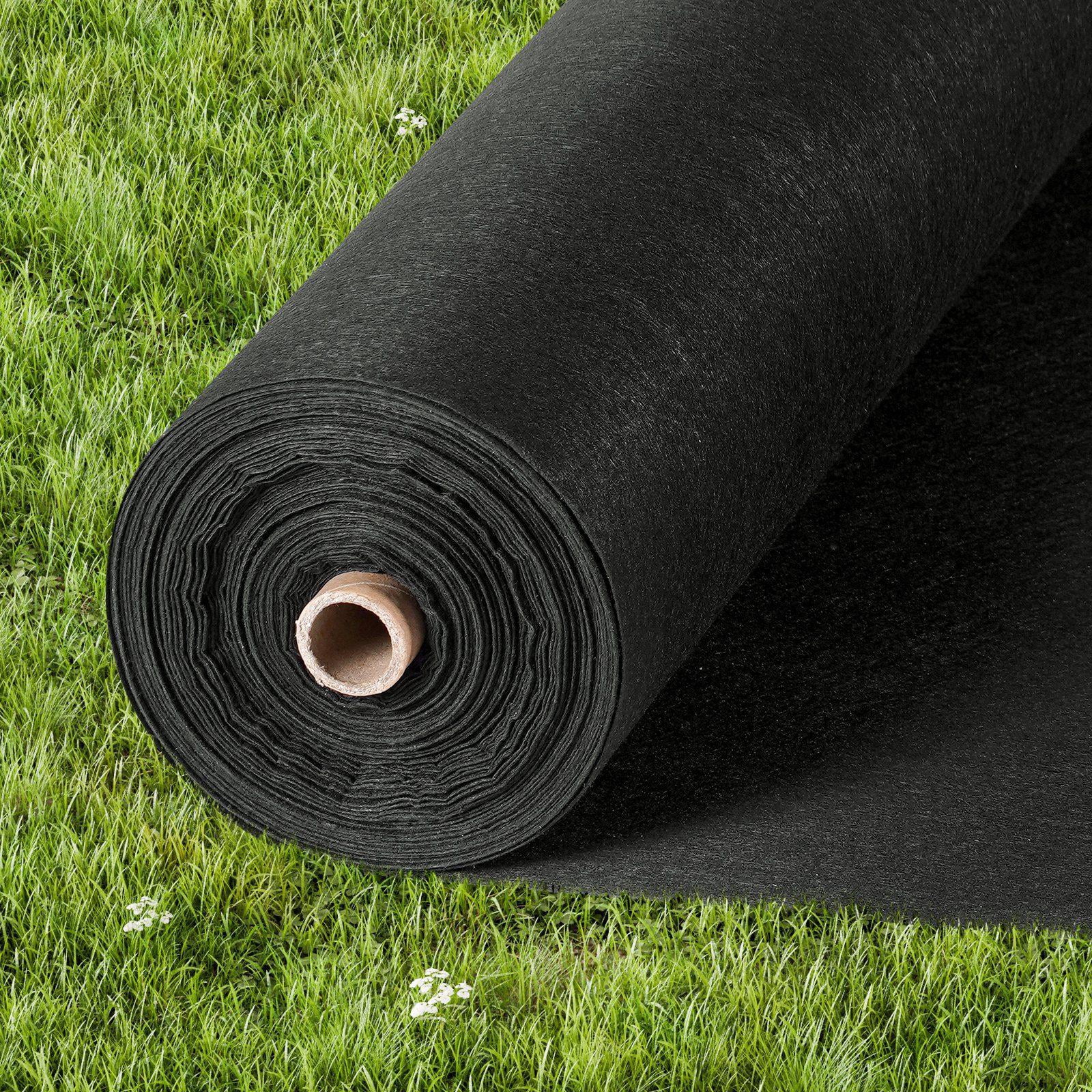 Non Woven Geotextile Fabric 6x100FT 8OZ Heavy Duty Weed Barrier Landscape Driveway Fabric Black for French Drains Under Gravel Ground Cover