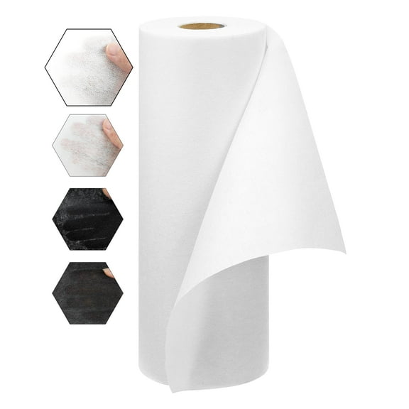 Non-Woven Iron-On Interfacing 12x30 Yards, Medium Weight Fusible Stabilizer for DIY Sewing, Quilting, Fabric Reinforcement, White