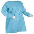 thumbnail image 1 of Non-Woven Isolation Gown w/ Knit Cuff Fluid-Resistant Blue 45g Size Medium 10/pk, 1 of 1