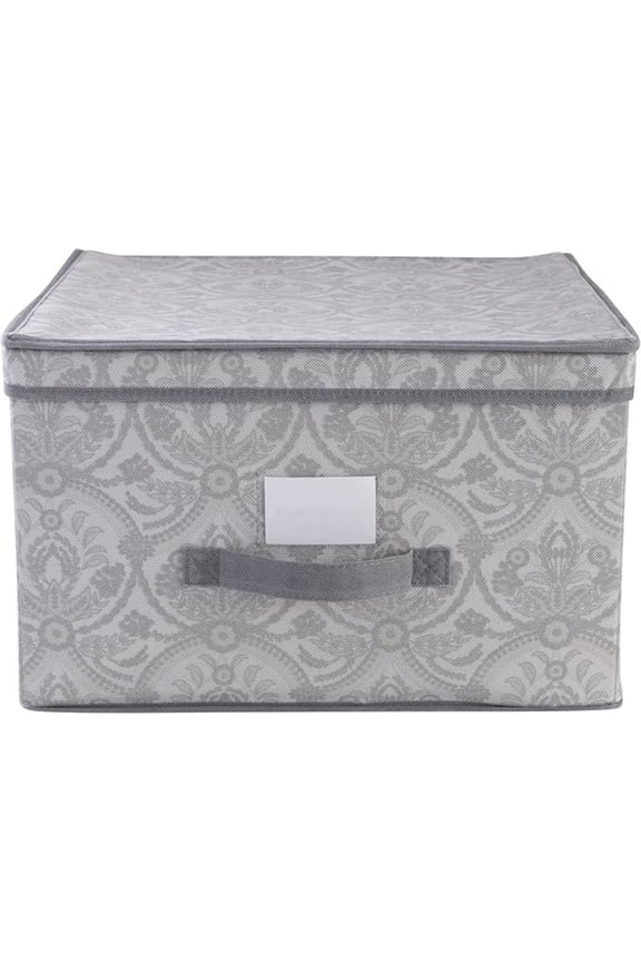Non-Woven Jumbo Storage Box, Dimensions: L16 x W16 x H10, Collapsible, Durable, Home Organization, Closet Storage, Grey
