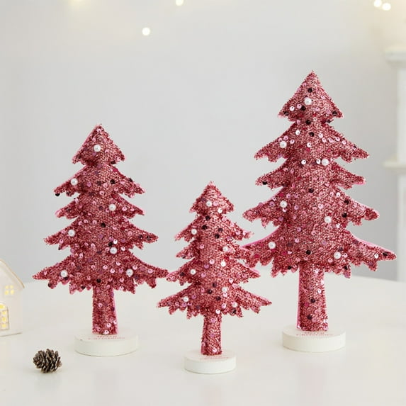 Non-Woven Mini Christmas Tree Desktop Decoration Set Festive Tabletop Xmas Tree Kit Small Christmas Tree Decorations for Home Office Desk Holiday Seasonal Decor