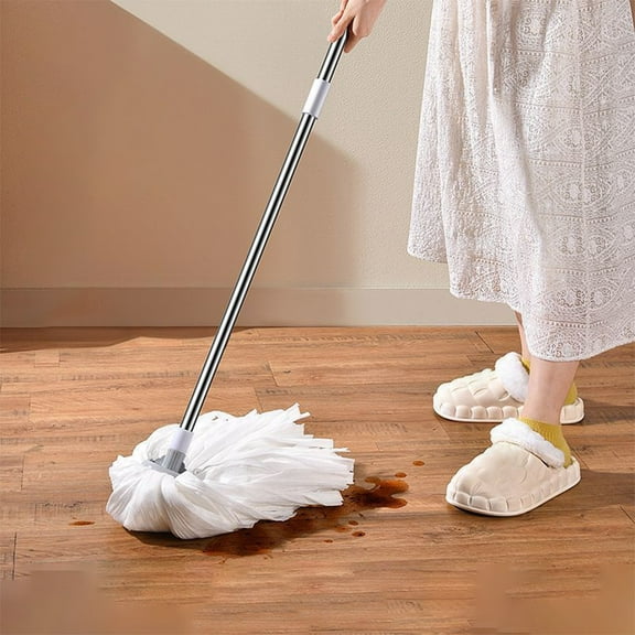 Non Woven Mop with 60cm Large Head | Lightweight & Absorbent Floor Mop for Wet & Dry Cleaning | Handle for Home, School & Office | 1-Pack