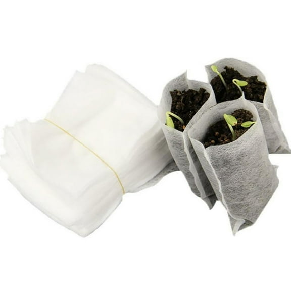Non-Woven Seedling Bags (100PCS), 8x10cm Nursery Pots for Transplanting, Biodegradable Material to Reduce Transplant Shock, Ideal for Garden and Greenhouse Use
