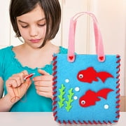 Non-Woven Sewing Craft Bag DIY Kit | Embroidery Material Set with Pre-Cut Pieces and Threads | Creative Crafting Supplies for Beginners and Hobbyists | Complete Kit for Handmade Tote | Durable Fabric