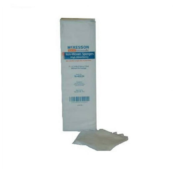 Non-Woven Sponge McKesson Polyester / Rayon 4-Ply 3 X 3 Inch Square NonSterile Pack of 200, 4 Pack
