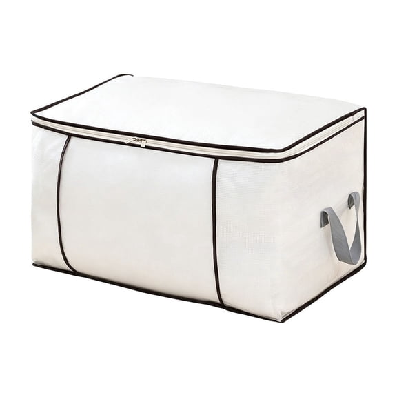 Non Woven Storage Bag, Large Capacity Clothes Organizer With Reinforced Handles And Zipper Closure, Foldable Storage Tote for Bedding, Blankets, Wardrobe, Closet And Household Organization