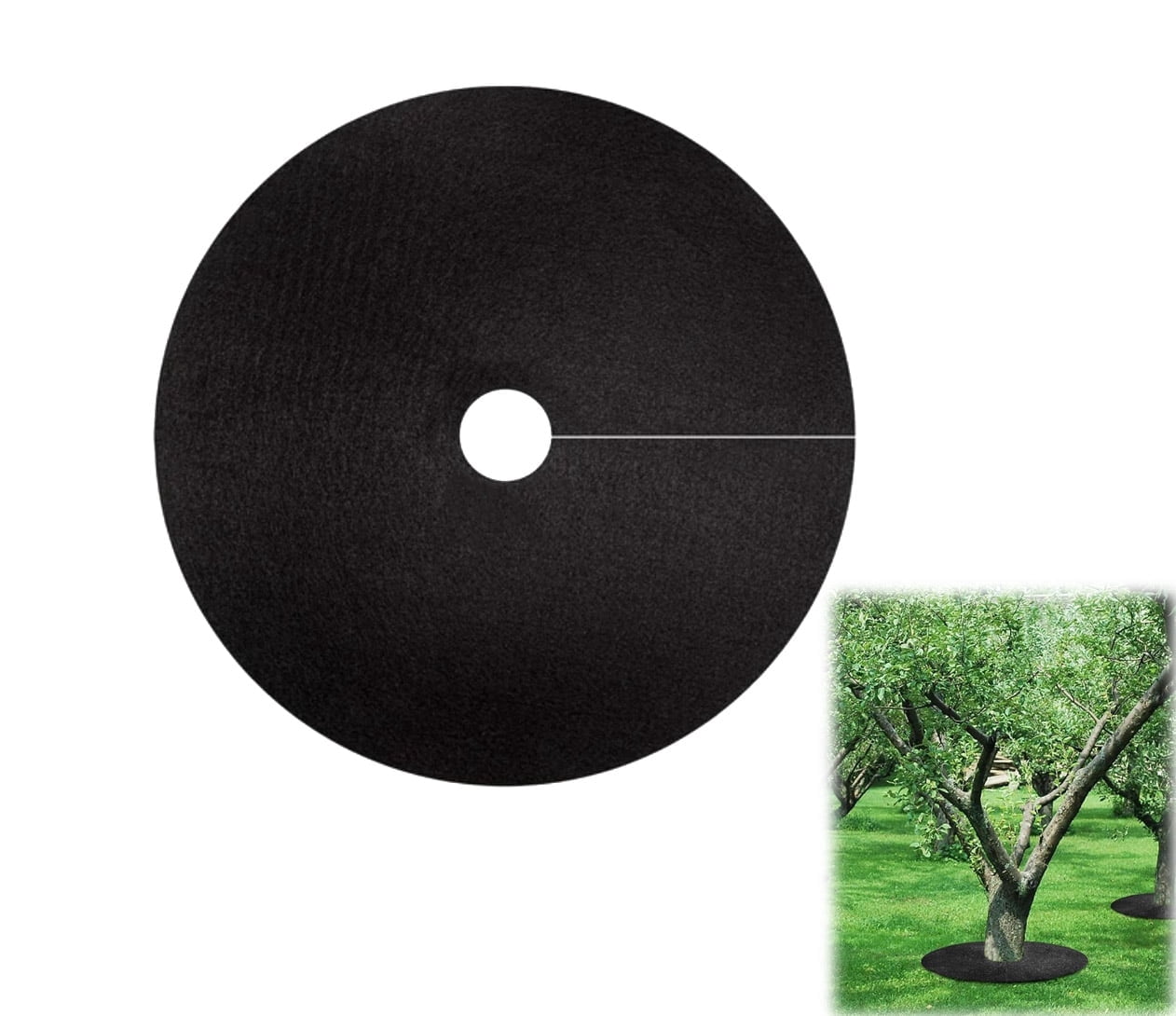 Mulck Rings Non-Woven Tree Mulch Ring - 28inch Heavy Duty Tree Ring Mulch Mat, Root ...