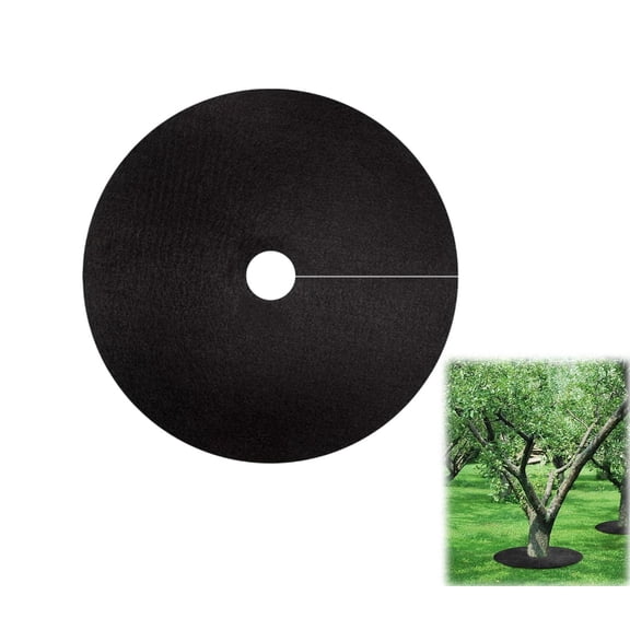 Non-Woven Tree Mulch Ring - 28inch Heavy Duty Tree Ring Mulch Mat, Root Barrier Protector Mat | Reusable Plant Protector for Gardening, Landscaping, Control Ground Cover, Soil Moisture Saver
