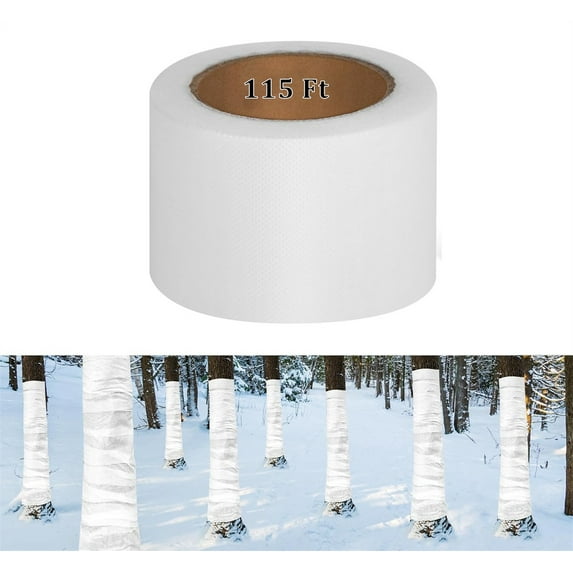 Non-Woven Tree Protector Wrap - Breathable Tree Trunk Cover Freeze Protection - Reusable Tree Wraps to Keep Plants Warm and Moisturizing 3.2in x 114ft by GIXUSIL