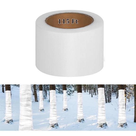 Non-Woven Tree Protector Wrap - Breathable Tree Trunk Cover Freeze Protection - Reusable Tree Wraps to Keep Plants Warm and Moisturizing 3.2in x 114ft by GIXUSIL