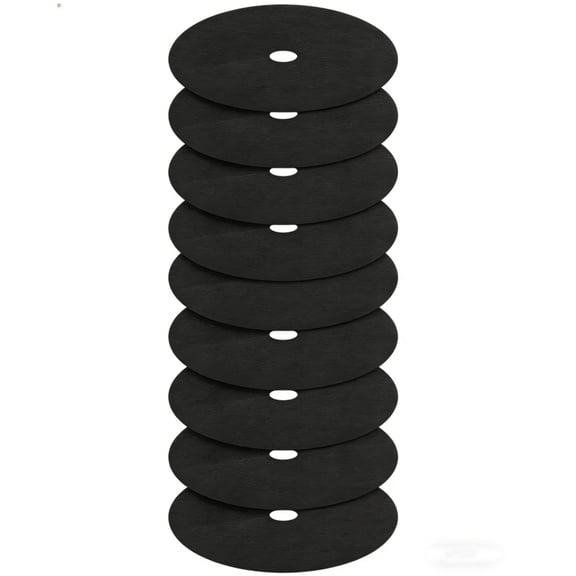 Non Woven Tree Rings 8Pack, 16.5 Inch Round Base Weed Barrier Fabric Cover – & Reusable Mulch Rings for Landscaping Weed Control, Root Protection and Plant Health