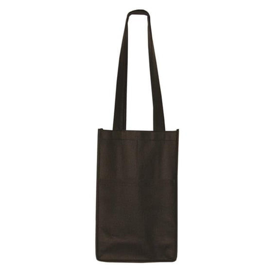 Non Woven Two Bottle Wine Bag - Black