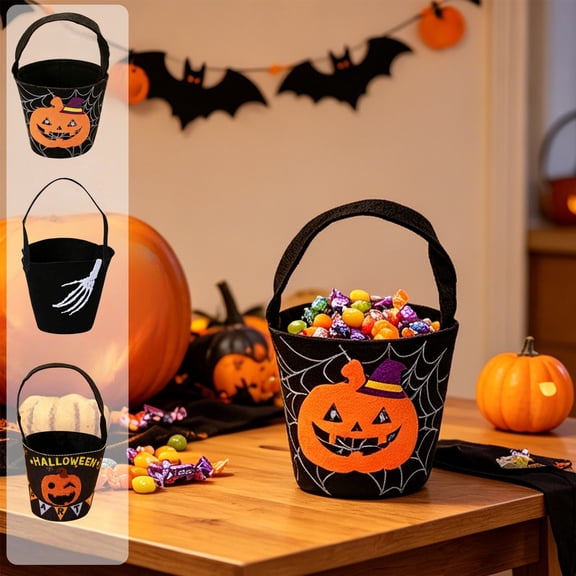 Non Woven Witch Tote Bags, Spacious Halloween Candy Carrier with Reinforced Handles, Durable Holiday Treat Sacks for Trick Or Treating, Party Favors, Seasonal Home Decoration, Orange