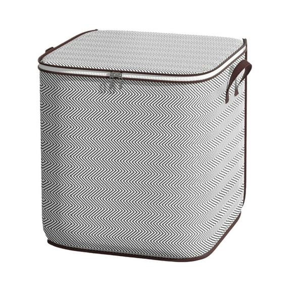 Non-Woven Zipper Storage Bag, Large Capacity Moving & Quilt Storage Basket, Travel & Home Organization, Collapsible Fabric Cube for Clothing, Blankets, and Household Items 20x20x25.5in