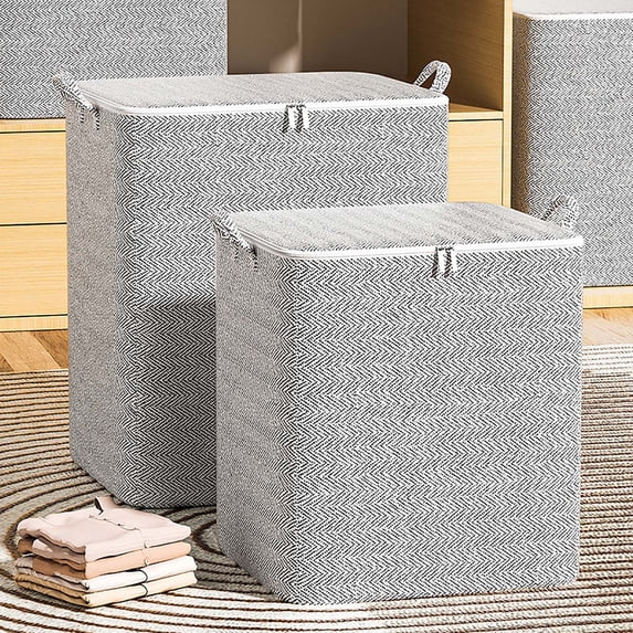 Non-Woven Zipper Storage Bag – Large Capacity Organizer for Moving Quilt Blanket Clothes Travel and Home Storage