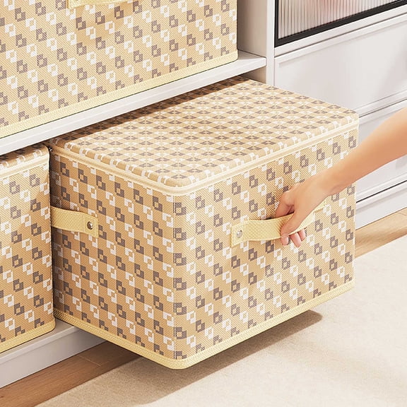Non Woven Zipper Storage Box for Clothes Foldable Fabric Storage Container with Handles for Wardrobe, Dorm Room, and Home Organization Large Capacity, Collapsible Storage Bin for Bedding, Toys