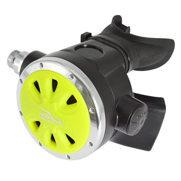 Nonadjustable diving second stage rebreather pressure relief valve