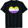 thumbnail image 1 of Non-binary Heart Flag Pride Identity LGBT Non-binary Graphic T-Shirt, 1 of 5