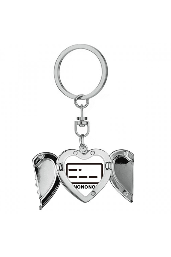 Non-dotted Line Representation Morse Code Heart Angel Wing Key Chain Holder