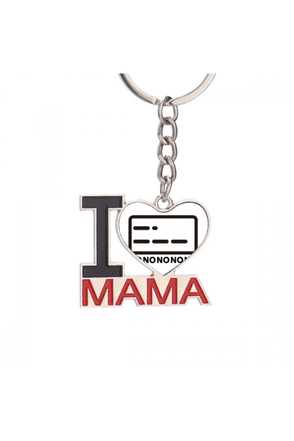 Non-dotted Line Representation Morse Code Keychain Metal Keyring Holder Love MAMA Mother