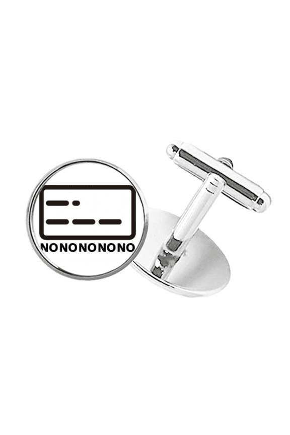 Non-dotted Line Representation Morse Code Round Button Cuff Clip Stud Cufflinks