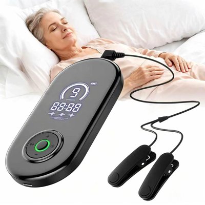 Non-invasive, Drug-free Vagus Nerve Stimulator for Stress Relief，Relaxation Device Improve Deep Sleep(Grey Black)