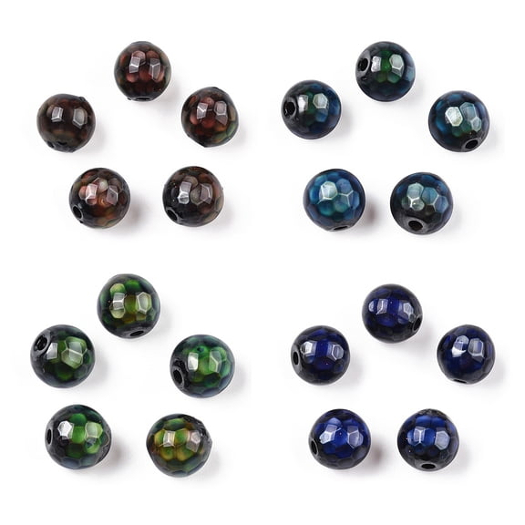 Non-magnetic Hematite Beads Faceted Round Mirage Changing Color Mood Beads 8x8mm Hole: 1.6mm