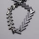 Non-magnetic Synthetic Hematite Beads Strands Grade A Letter V Black 15.5x17.5x3mm Hole: 1mm 37pcs/strand 15.5 inch
