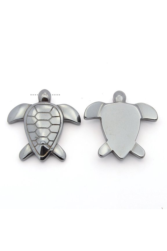 Non-magnetic Synthetic Hematite Pendants Grade AA Tortoise 43x43x7.5mm Hole: 1mm