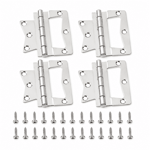 Non-mortise Butterfly Hinges, 4 Pack, Stainless Steel, For Mobile Home/RV Interior