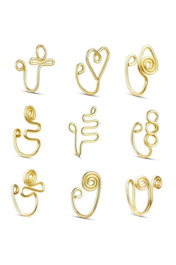 Non-piercing Nose Sleeve Set Nose Cuff No Piercing Clip on Nose Ring Fake Nose Rings for Women Faux Fake Piercing