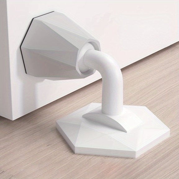 Non-punch adhesive door stop - wall-mounted anti-collision door stop, durable PP plastic, suitable for bathroom, kitchen, door security