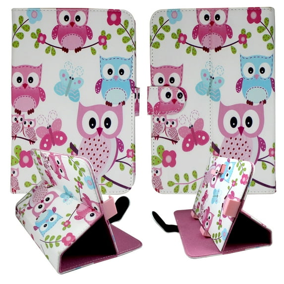 Non rotating Blue pink owl butterfly folio tablet Case for Digiland 7 inch android tablet cases 7 inch Slim fit standing protective rotating universal PU leather standing cover