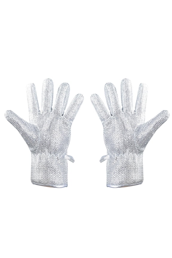 Non-scratch Wire Dishwashing Gloves with Scrubber. Steel Wool Dishwashing Rag. Waterproof Anti-Frozen & Hot & Oil, 1 Pair, 6.3x10.63"