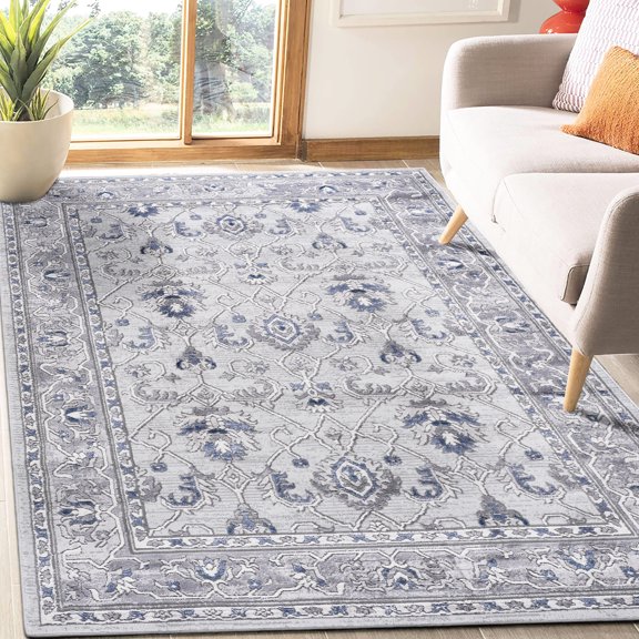 Non-shedding Grey/blue Area Rug - Stain , For Bedroom, Living Room, Surfing Equipment Storage Non-shedding, Climbing
