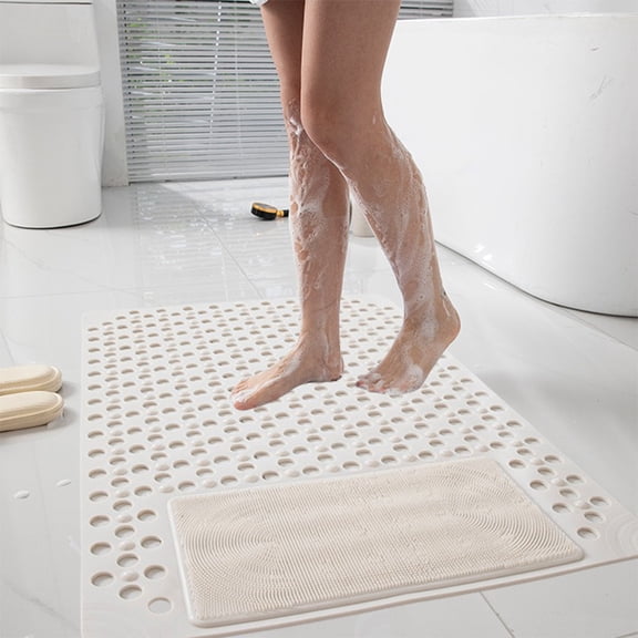 Non slide Shower pad with stream Holes – synthetic Bathroom Floor pad with Strong Suction Cups for Bathtub, Integrated Brush Area for base Cleaning, swift Dry style for Shower and Tub Use