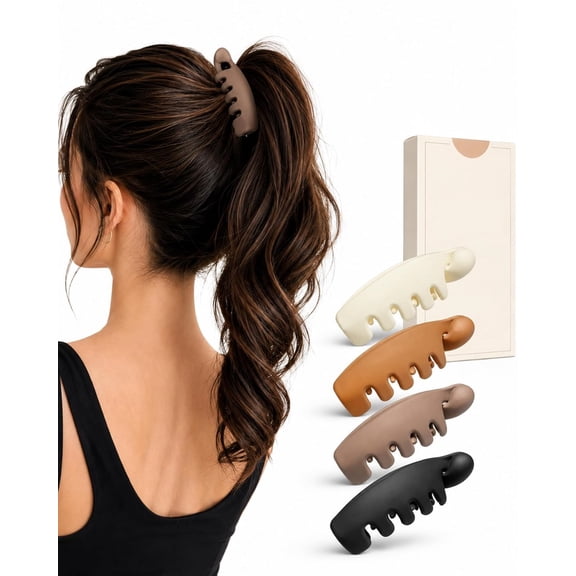 Non-slip Banana Hair Clip for Women, Mini Acrylic Leopard Print Claw Barrette Strong Hold Bun Holder for Ponytails Daily Styling(1Pc-F)
