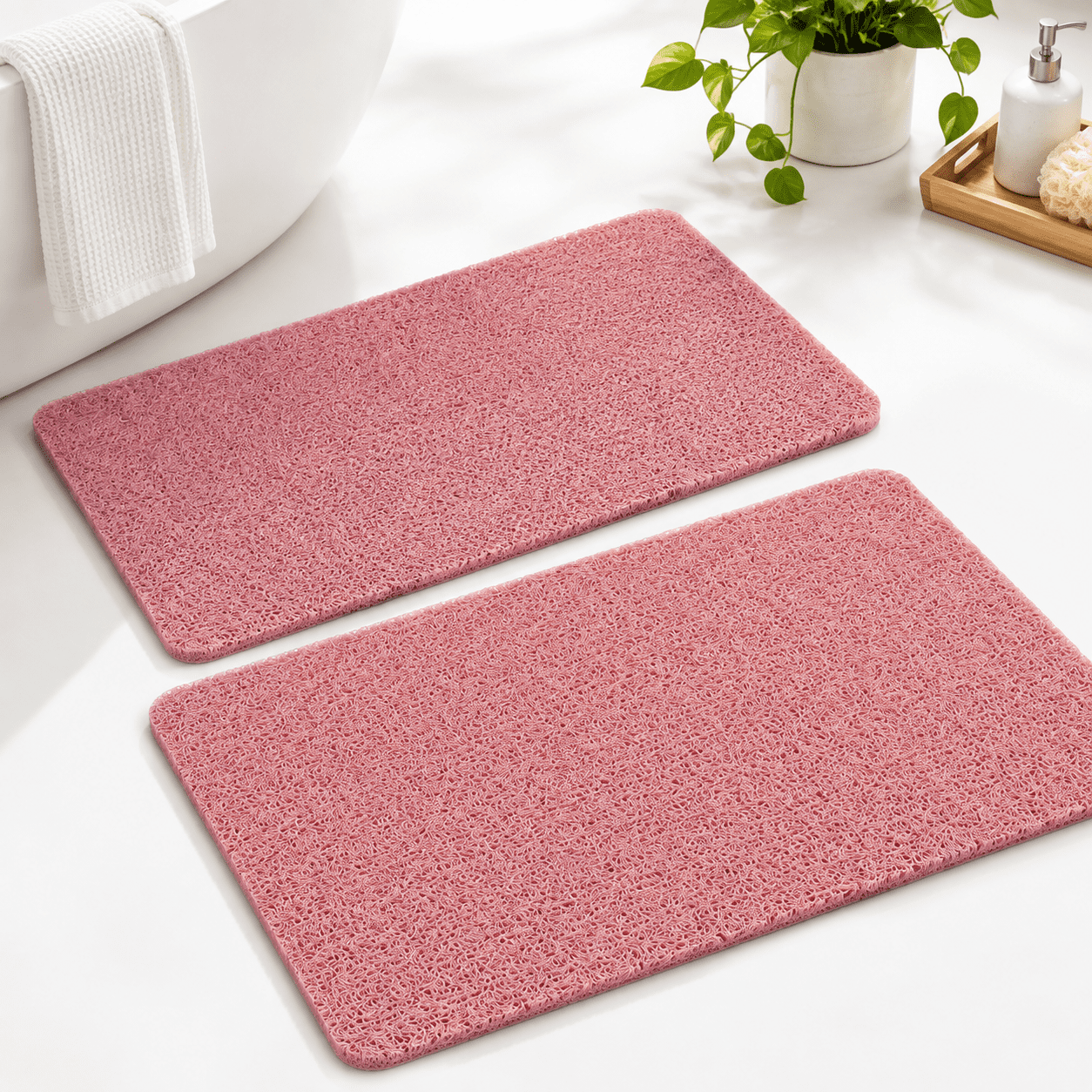 Non-slip Bathtub Mat 2 Pack Anti Slip Shower Fast Drying Mats Foot ...