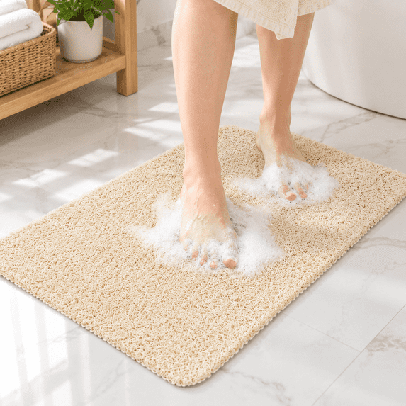 Non-slip Bathtub Mat Anti Slip Shower Fast Drying Mats Foot Scrubber ...