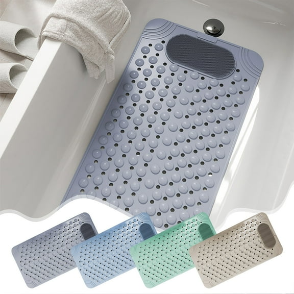 Non-slip Bathtub Mat with Suction Cups, 32x16 Inch Shower Floor Pad for Elderly Safety, Anti-slip Bath Tub Mat with Strong Grip for Sesolution Standing, Non Slip Bath Mat for Shower Tub and