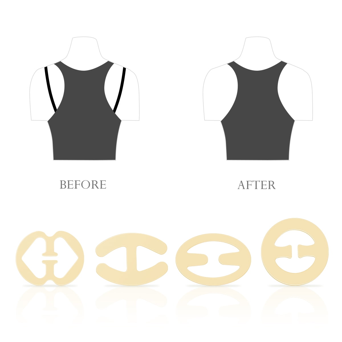 Nonslip Bra Strap Holder Elastic Clip Invisible Elasticity Blackc Blaclight Women's Miss